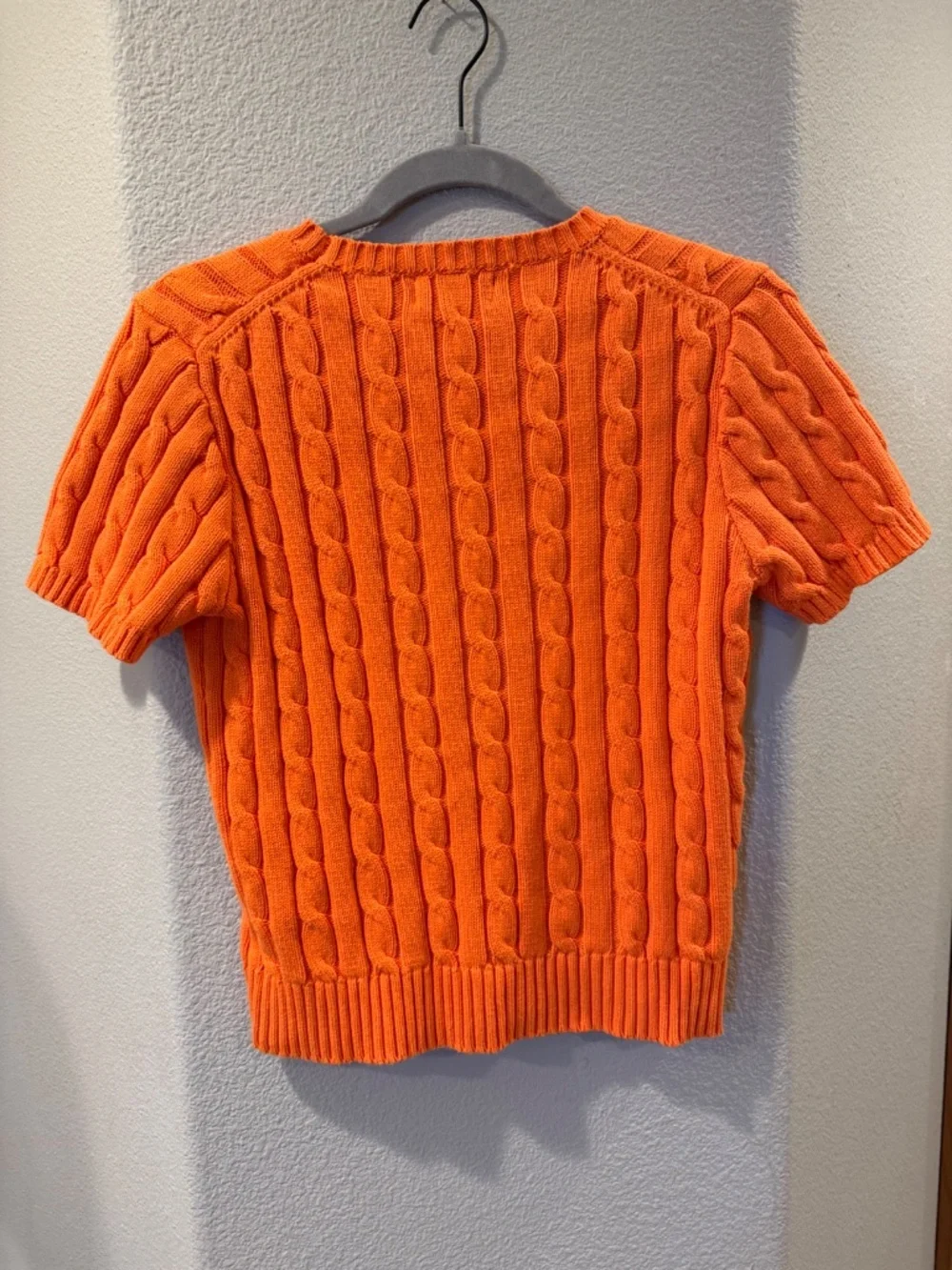 Polo Ralph Lauren cable-knit short-sleeve sweater Size L (Shrunk to Medium) - Picture 4 of 9